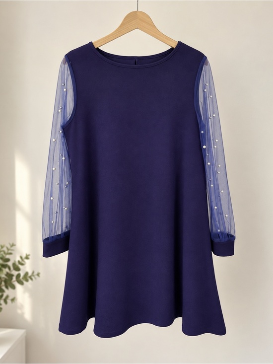 Other - Navy Pearl Sleeve Dress